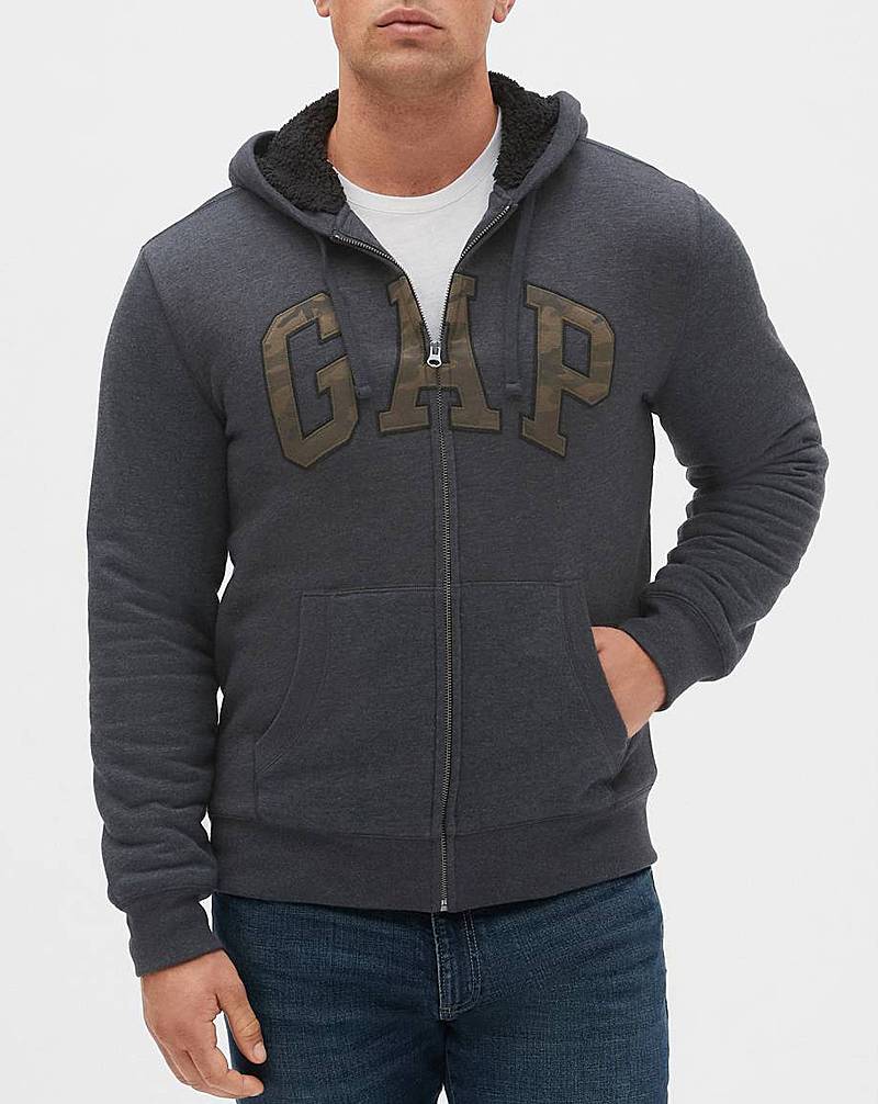 Gap Sherpa-Lined Logo Full-Zip Hoodie